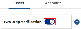 Image of Two-step Verification Unenroll toggle