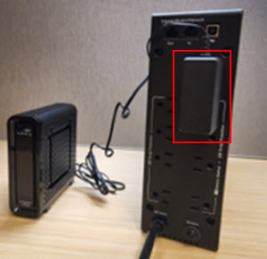 image of plugging the modem into the backup