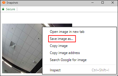 Image of the save image option from video snapshot