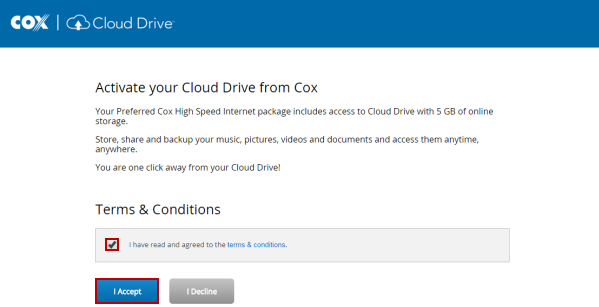 How to use cox cloud drive